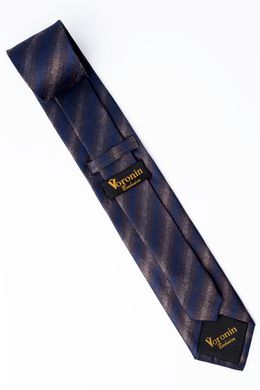 Краватка, V6004 брунатний з синім, ширина 7см