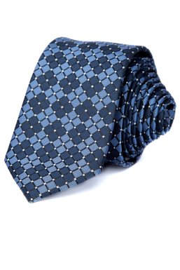 Краватка, V6002 блакитний з т/синім, 7см