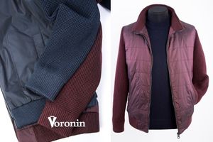 Куртка Voronin с рукавами и спинкой из крупной вязки.