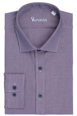 Рубашка мужская классическая VK-187N (бордово-синий меланж), 40, (176-182) M
