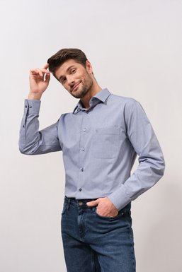 Рубашка мужская классическая VK-345N (серый), 46, (176-182) M