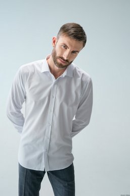 Рубашка мужская классическая VK-445N, белая, 43, (176-182) M