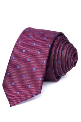 Краватка, V6002 бордовий з блакитним, 7см
