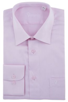 Рубашка мужская классическая VK - 145 (розовый), 39, (176-182) M
