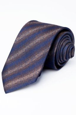 Краватка, V6004 брунатний з синім, ширина 7см