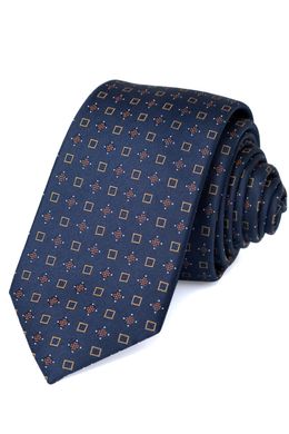 Краватка, V6004 т/синій з рожевим, 7см