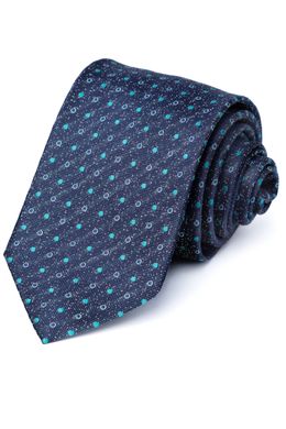 Краватка, V6004 т/синій з бірюзовим, 7см
