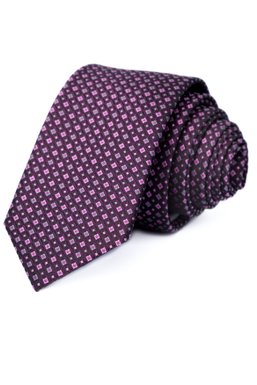 Краватка, V6002 бордовий з рожевим, 6см