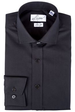 Рубашка мужская классическая VK-187 (черный), 43, (182-188) L