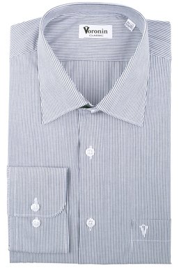 Рубашка мужская классическая VK-345 (серый), 40, (182-188) L