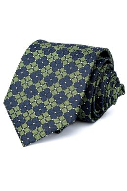 Краватка, V6002 зелений з т/сірим, 7см