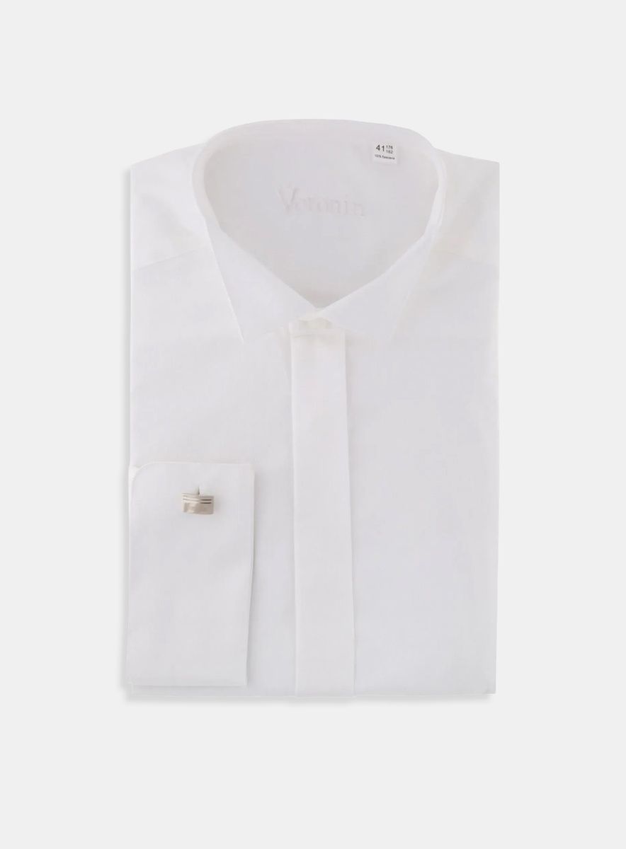 Рубашка мужская классическая VK-201 SLIM FIT (кремовый), 37, (170-176) S