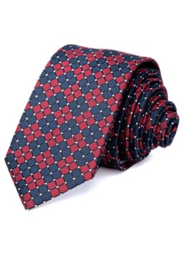 Краватка, V6002 червоний з т/сірим, 6см