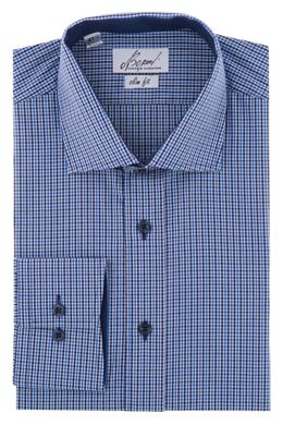 Рубашка мужская классическая VK-400SF (синий), 38, (170-176) S