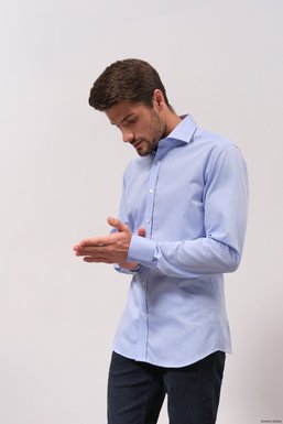 Рубашка мужская классическая VK-187 (голубой), 39, (182-188) L