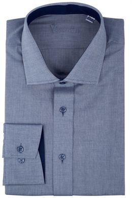 Рубашка мужская классическая VK-400SF (серый), 38, (176-182) M