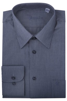 Рубашка мужская классическая VK-244 (т/серый), 39, (176-182) M