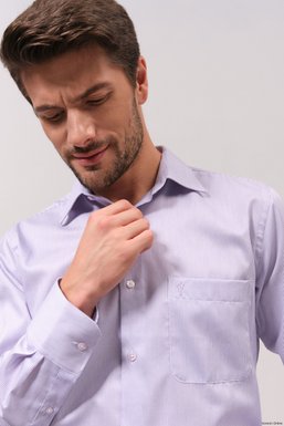 Рубашка мужская классическая VK-345 (сиреневый), 41, (176-182) M