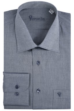 Рубашка мужская классическая VK-345 (серый), 41, (182-188) L