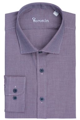 Рубашка мужская классическая VK-187N (бордово-синий меланж), 39, (182-188) L