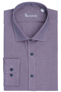 Рубашка мужская классическая VK-187N (бордово-синий меланж), 39, (176-182) M