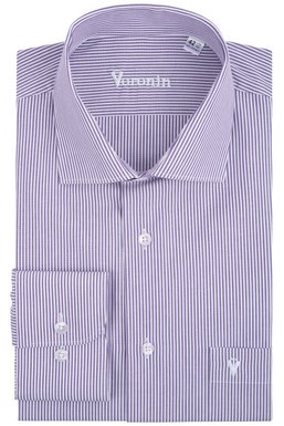 Рубашка мужская классическая VK-345-187 (т/сиреневый), 42, (170-176) S